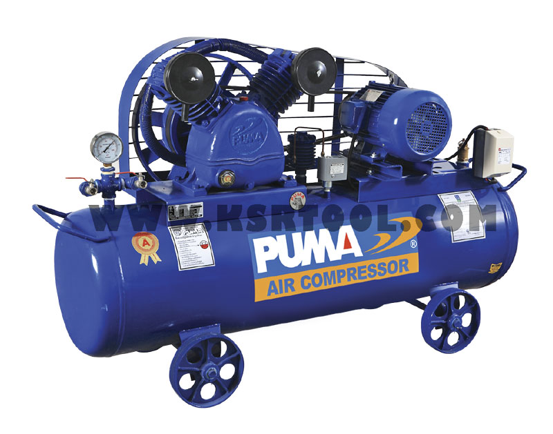 ปั๊มลมพูม่า PUMA ลูกสูบ มอเตอร์ 7.5 แรง PUMA ขนาดถัง 260 ลิตร 380V. 3 สาย