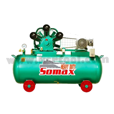 ปั๊มลมโซแม็กซ์ SOMAX ลูกสูบ มอเตอร์ 10 แรง HITACHI ขนาดถัง 520 ลิตร 380V. 3 สาย