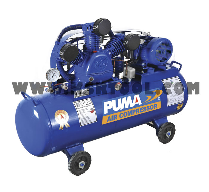 ปั๊มลมพูม่า PUMA 3 ลูกสูบ ขนาดถัง 148 ลิตร  มอเตอร์ Venz หรือ PUMA 2 แรง  220V.