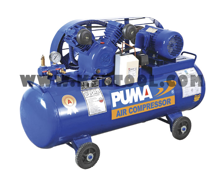 ปั๊มลมพูม่า PUMA ลูกสูบ มอเตอร์ 3 แรง PUMA ขนาดถัง 165 ลิตร 380V. 3 สาย